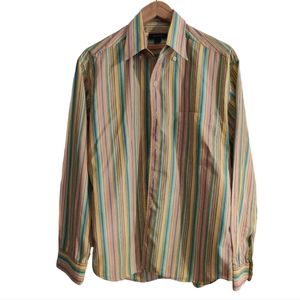 Ermenegildo Zegna Vintage Multicolor Stripe Dress Shirt size L